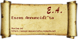 Eszes Annunciáta névjegykártya